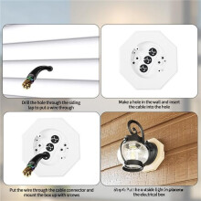 4 Pcs Mounting Blocks Kit Octagon Wall Plate for Outdoor Light or Camera, Fits 1/2 Inch Lap Height Siding