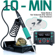 YIHUA T12 Soldering Station Kits Fast Heating Hot Air Soldering Iron LCD Auto Sleep Channels for SMD PCB Repair Tools EU Plug
