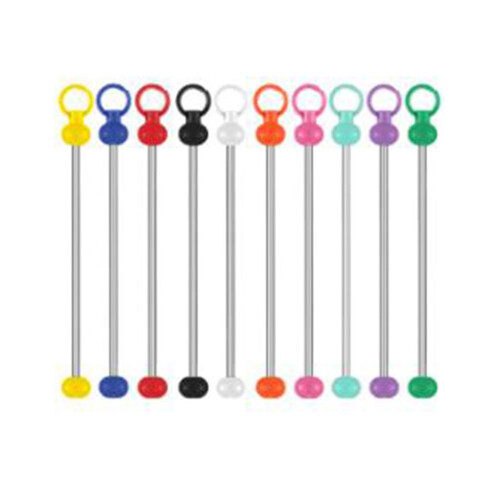 32pcs Beadable Keychains Bulk Kit, DIY Random Color -Shaped Keychain Bead Rod Set, Cute Chain Bars for  Gift 1