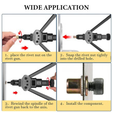 SAE Rivet Nut Assortment Kit(240Pcs), 6-32 8-32 10-24 1/4"-20 5/16"-18 3/8"-16 UNC Rivnut Threaded Insert Nut Set
