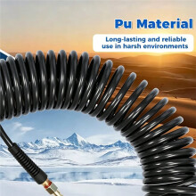 Tuyau D'Air 1/4 NPT avec Raccord et Bouchon, Flexible, Anti-Torsion, Accessoire pour Usage Industriel - 8,8 M (29 Pi)