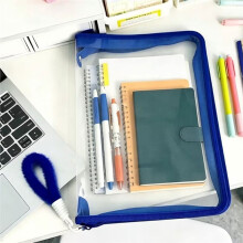 Pacote com 5 Bolsas com Zíper, Bolsa Organizadora Transparente Tamanho A4 para Arquivos, Bolsa para Documentos, Bolsa de Transporte para Trabalho,