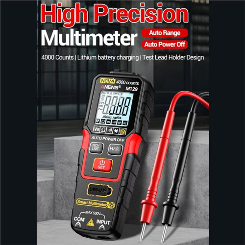 ANENG M129 Digital Multimeter Auto Range 4000 Counts Rechargeable NCV AC  Voltage Resistance Meter with Flashlight 2
