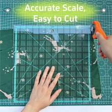 Kraagliniaal, Kledingmaker Hoekliniaal, DIY Vierkante Quiltingliniaal - Blauwe 7-Delige Set (met 24 Antislip Pads)