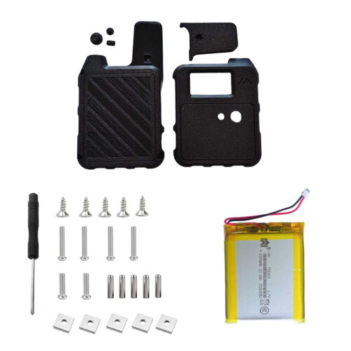 Case and 3000mAh Battery Set for Wio Tracker L1 Development Board - All-in Enclosure Screen Protection Shell Black
