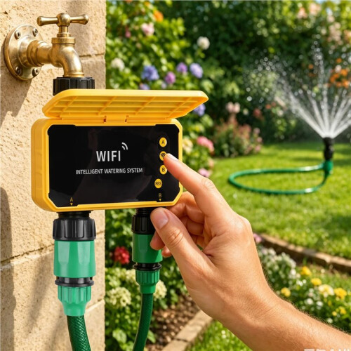 2-Way Solar Irrigation Timing Controller Solar Irrigation Timer Automatic Irrigation System Outdoor Water Timer WIFI
