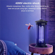 Lampada Antizanzare Portatile, Trappola Elettrica per Mosche, Repellente per Insetti, Scacciamosche Elettrico Silenzioso, Spina UE