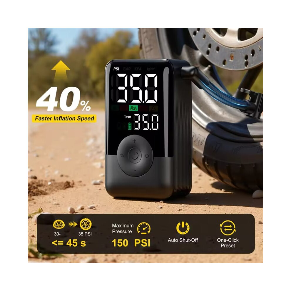 Portable Digital Tire Inflator - Wireless, Rechargeable Air Pump For Motorcycles, Bicycles, And Outdoor Use 4711982313410