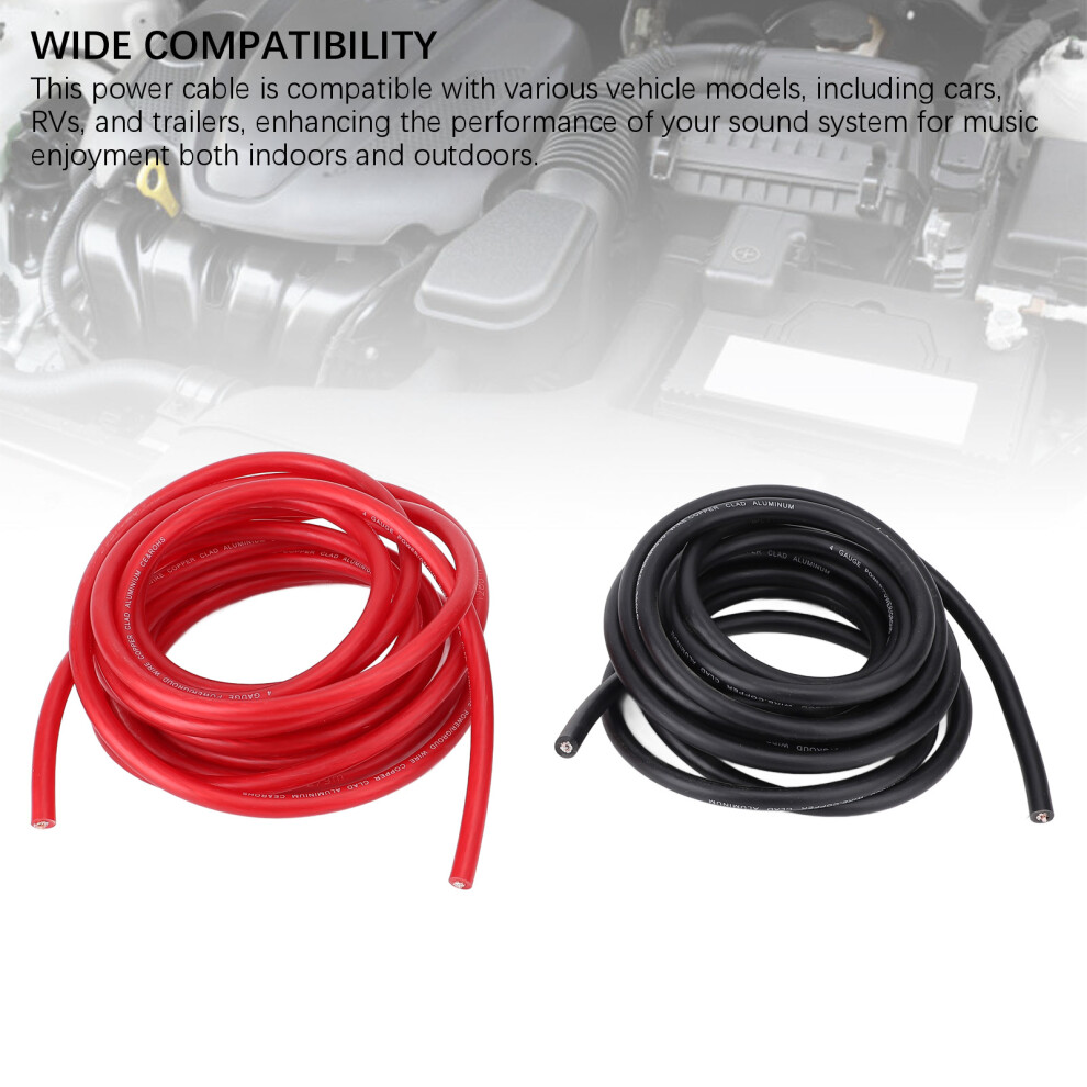 20Ft 4Awg Car Power Wire With Heat Shrink Red/Black 7293282855915