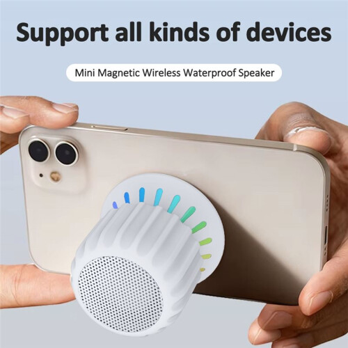 Magnetic Portable Wireless  Small Speaker with Multi-RGB Color Light 3D Support 1