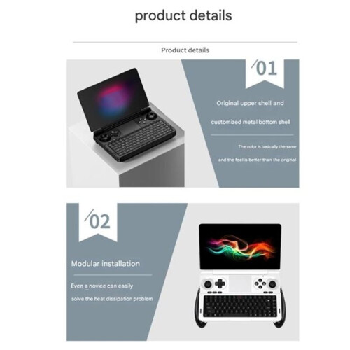 Double Fan Cooling Module for Win  Handheld Gaming PC Aluminum Base High Performance Light Weight Black 2