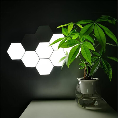 Hexagon Lights, Minimalist White Touch Night Light, Center Touch-Sensitive Wall Panels, Hex Light 1