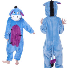 (Donkey,140cm)Pijamas de franela de animales para niños Juegos con disfraces Lindo Mono Prendas para dormir Fiesta Hogar Ropa Salón
