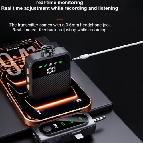 Wireless Lavalier Microphone 2in1 Wireless Lavalier Microphone for  USB C Android  Lapel Mic for Vlog Video 1