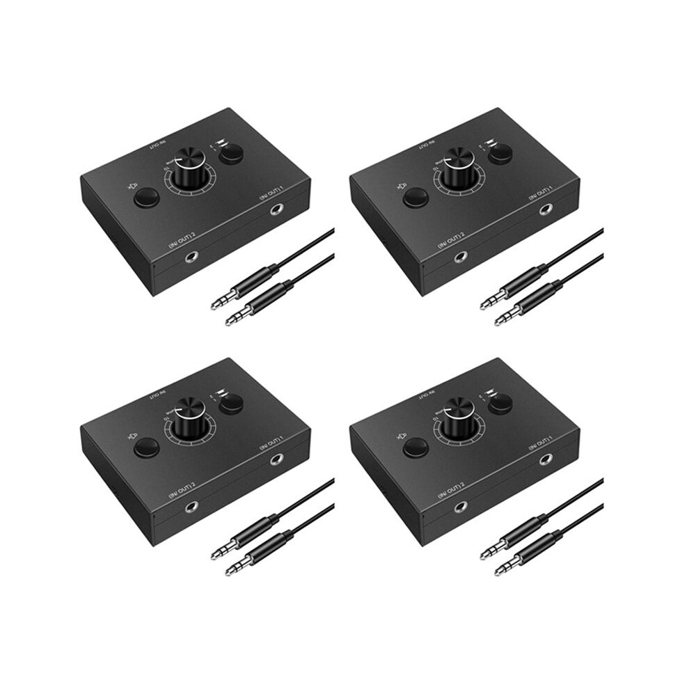 4X 3.5Mm Audio Switcher, 2 Input 1 Output/1 Input 2 Output Audio Splitter Switcher, One-Key Mute Button 4713305686904