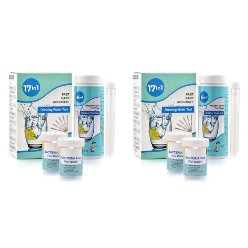 17-In-1 Complete Water Test Kit for Home,200 Strips + 4 Water Testing Kits for Drinking Water Easy Testing, PH, Lead