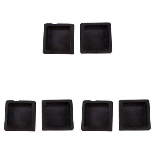 100mm x 100mm Plastic Ribbed Square End Caps Cover Tube Inserts 6 Pcs