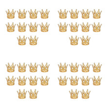 40 Stück Goldfarbene Tortenaufsätze, Winziges Baby, Kleine Strass-Tiara-Krone für Blumenarrangements, Dusche, Geburtstag, Hochzeit, Dekoration