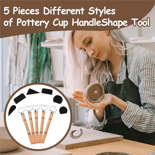 Pottery Mug Handle Tool Set with 12PCS Carving Tools for Clay Crafting Extruder Tool 1