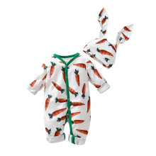 (80cm/31.50in)Adorable ensemble barboteuse fille carotte avec chapeau oreille lapin parfait printemps automne et
