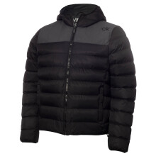 (XXL, Black/Charcoal) Calvin Klein Mens Padded Chest Pockets Water Resistant Jacket