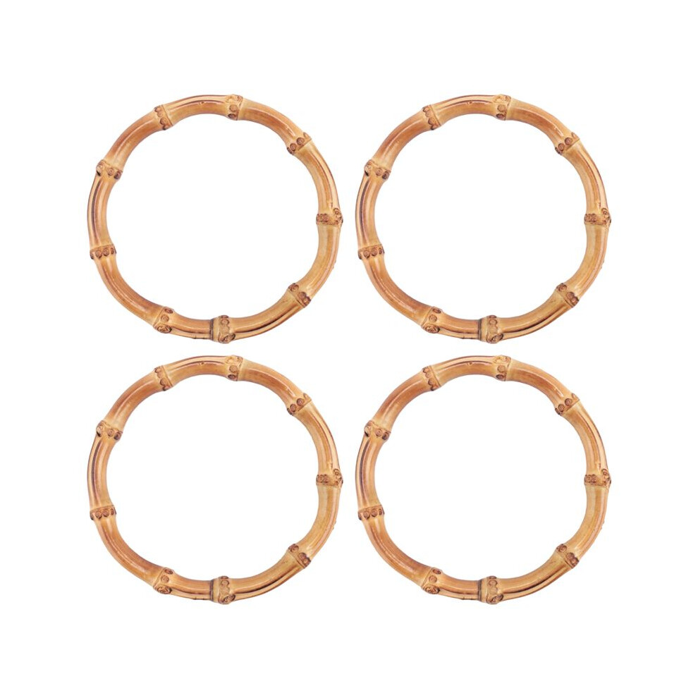 4Pcs Wooden Round Bamboo Bag Handle Replacements Handmade Bag Purse Making Handles For Handbag Crafting 4711722036326