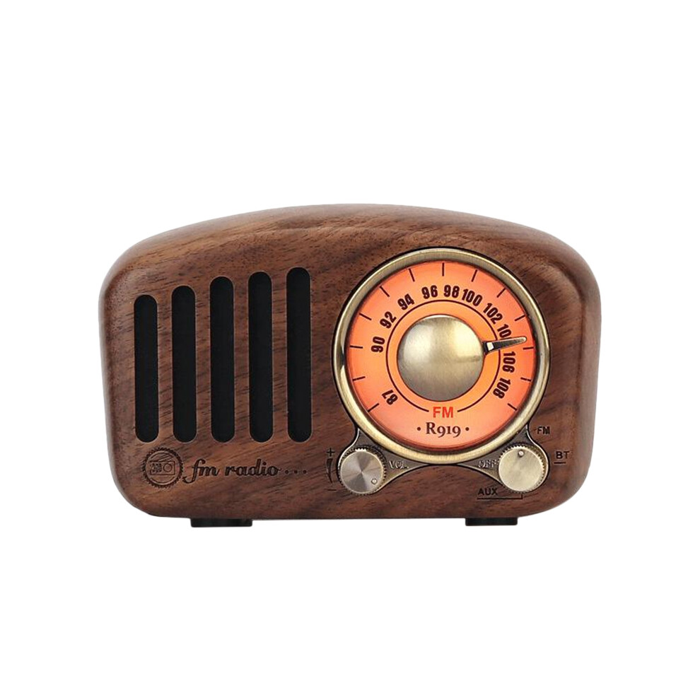 Photos - Speakers R919 Retro Radio Speaker, FM Radio with Old Fashioned Classic Style, , TF Card Slot,Walnut Wood