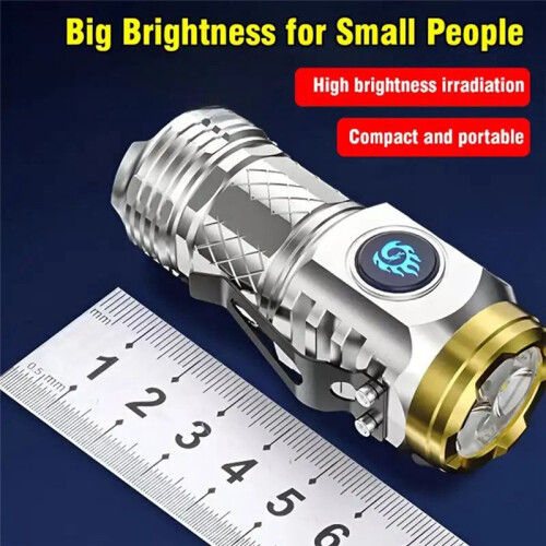 Flashlight Tactical  Rechargeable Laser Extremely Bright Outdoor Accessories Portable Lighting Silver 2