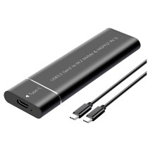 Adapter Obudowy M.2 NVMe SSD Bez Użycia Narzędzi USB 3.2 Gen2 20 Gb/S Zewnętrzny NVMe do USB M-Key / B+M Key Czarny