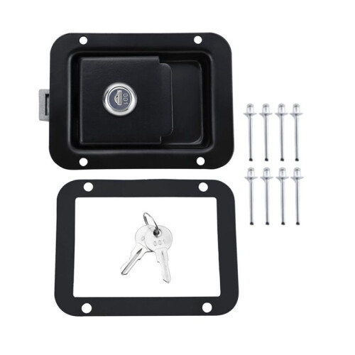 Car Toolbox  Replacement with Keys with 8 Rivet Stainless Steel Pull Handle Lock for RV Trailer