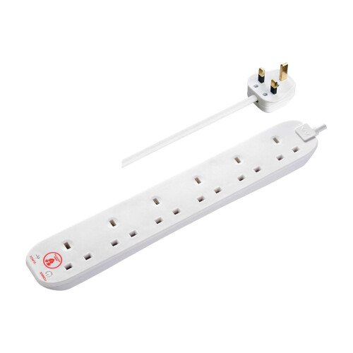 Masterplug Six Socket Surge Protected Extension Lead 2 Metres 2