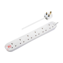 Masterplug Six Socket Surge Protected Extension Lead 2 Metres