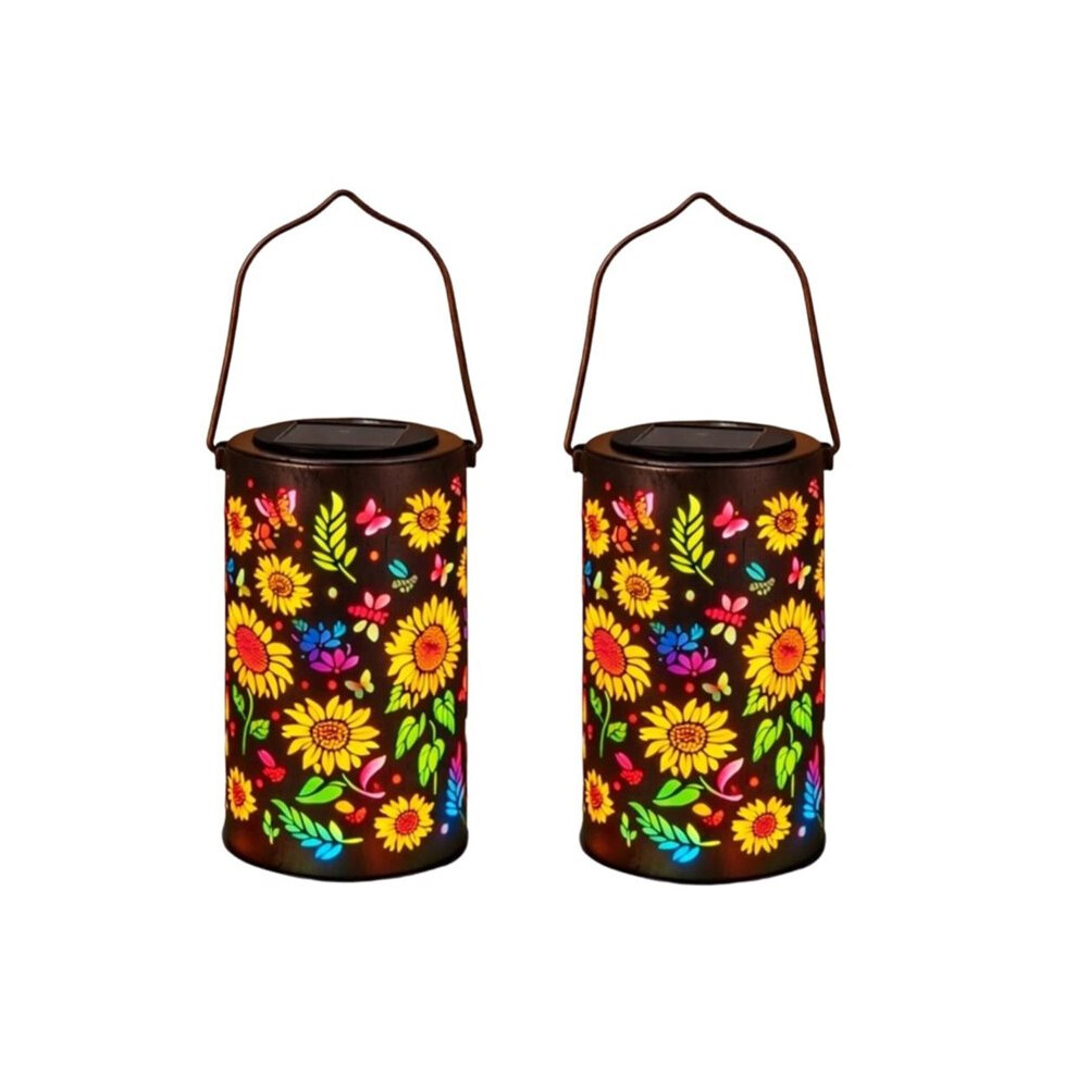 2Pcs Sunflower Glow Solar Garden Lantern Led Colorful Sunflower Solar Powered Lights For Yard, Garden Pathway Decor 6032995396084