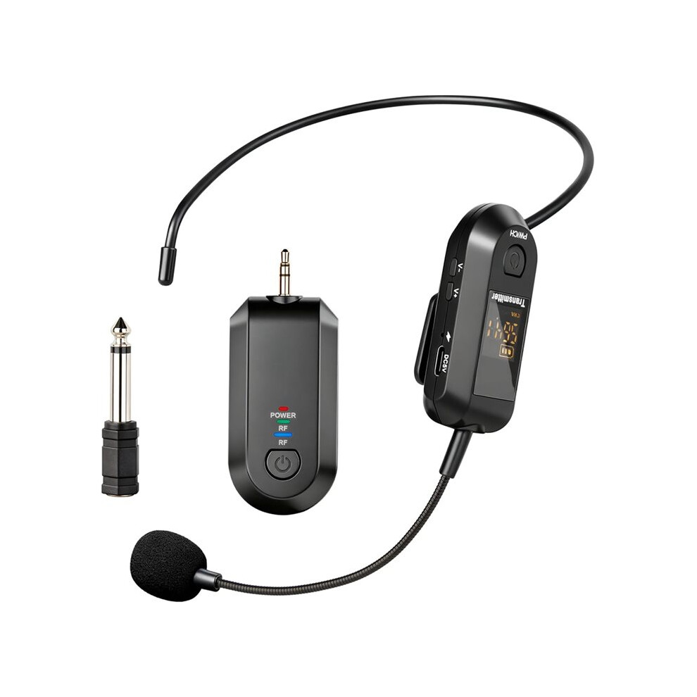2.4G Wireless Headset Microphone With Led Digital Display 160Ft Range For Pa System,Voice Amplifier 6032475669516