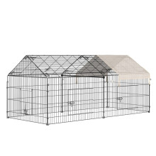 Jaula para mascotas/valla exterior para animales pequeños, estructura de metal galvanizado, 4 estacas para el suelo incluidas