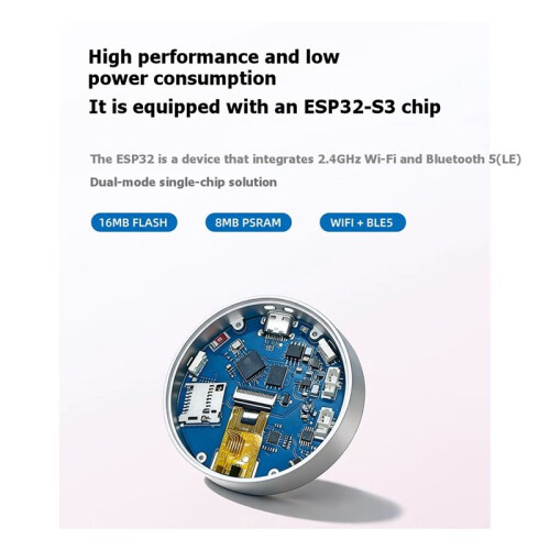 ESP32-S3 1.85inch Round Development Board 360x360 Speech Speaker Box ESP32 Display Support Taichi  B 2