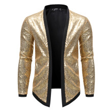 (Gold, S) Men's Dance Party Cardigan Casual Jacket ZT-JK25