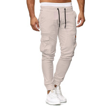 (Off-white, S) Herrebukser med avsmalnende snøring i off-white, ensfargede lange bukser, nye