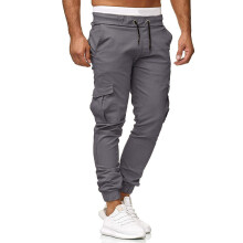 (Gray, 2XL) Herrebukser med avsmalnende snøring i off-white, ensfargede lange bukser, nye