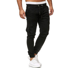 (Black, M) Herrebukser med avsmalnende snøring i off-white, ensfargede lange bukser, nye