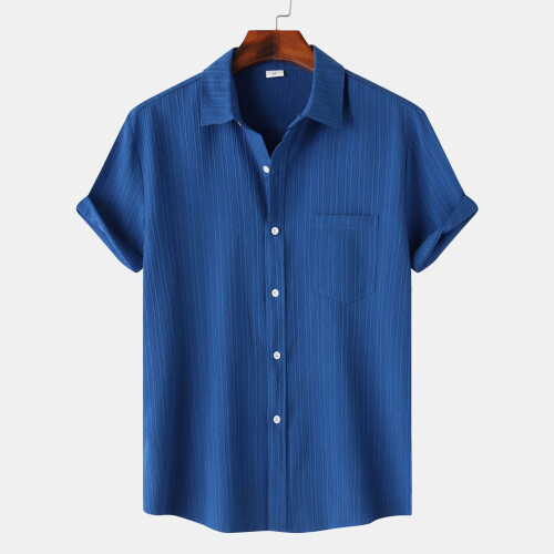 (Light Green, L) Herren Sommer Polo Kurzarmhemd, einfarbig, lässige Passform 2