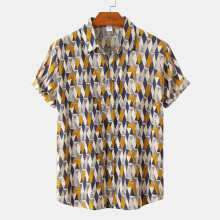 (C87, XXL) Camicia da uomo a maniche corte con stampa floreale, ideale per ragazzi e ragazze, perfetta per la primavera e l'estate.