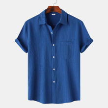(Royal Blue, XXL) Men's Summer Solid Polo Short Sleeve Shirt Casual Fit