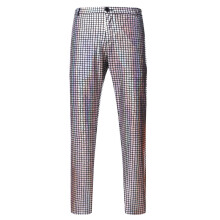 (Silver, L) Pantaloni lunghi casual da uomo stile hip-hop con dettagli dorati ZT-K05