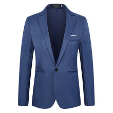 (Royal Blue, 3XL) Spring & Autumn Men's One-Button Casual Slim Suit Jacket Korean Style Blazer