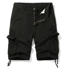 (Black, 38) Pantaloncini cargo estivi taglie forti di media lunghezza con stampa mimetica, multitasche e multicolore, ideali per attività all'aperto.