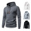 (Dark Gray, M) Herren-Hoodie mit Karomuster, gesteppt, Jacquard-Print, lässiger Pullover 1