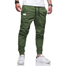 (Green, L) Herre Slim Fit Tapered Casual Work Pants Ungdomsmote Streetwear