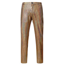(Gold, L) Herrebukser med gullfolie, hiphop-logo, avslappet passform, ZT-K05