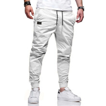 (White, 3XL) Herre Slim Fit Tapered Casual Work Pants Ungdomsmote Streetwear